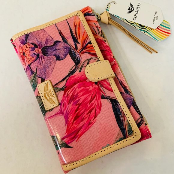 NWT New Consuela Brynn Flamingo Slim Wallet